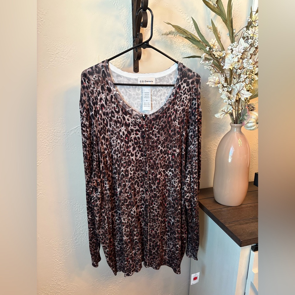 Leopard Print Long Sleeve Sweater